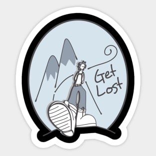 Get Lost Cartoon Character Sticker